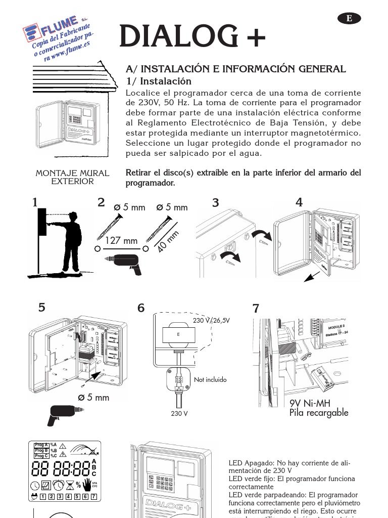 Flume Manual Programador Riego Rainbird Dialog+ | PDF | Riego | Calendario