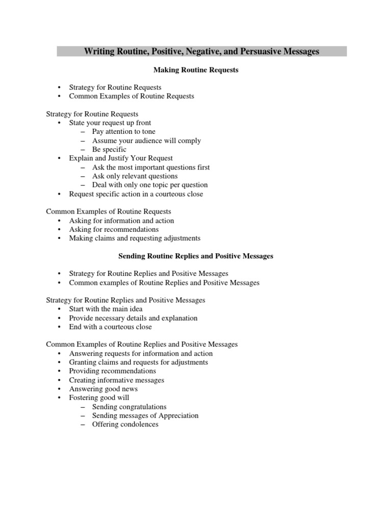 How to write routine message image