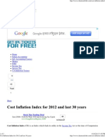 Cost Inflation Index for 2012 and Last 30 Years