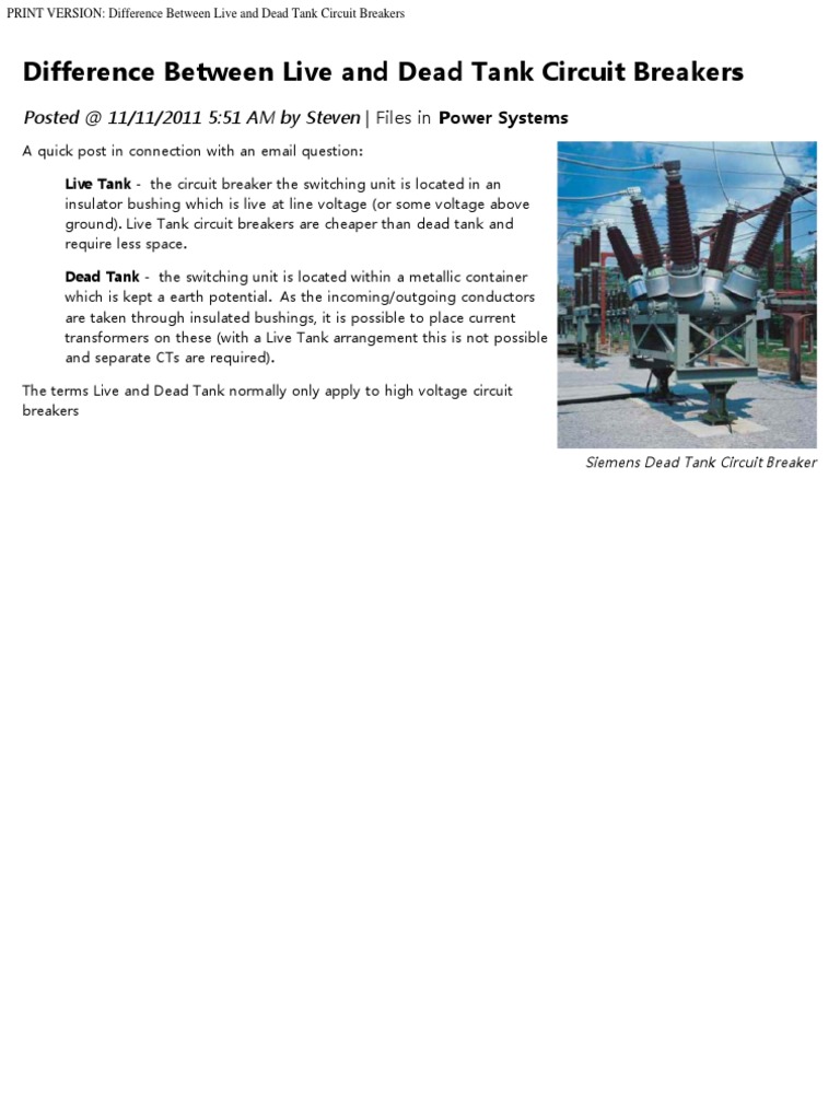 Live and Dead Tank Circuit Breakers PDF