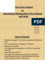 Global Country Report On International Relationship of The Thailnad With India
