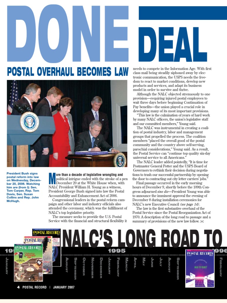 Postal Reform Act in Agreement With The Postal Union PDF United