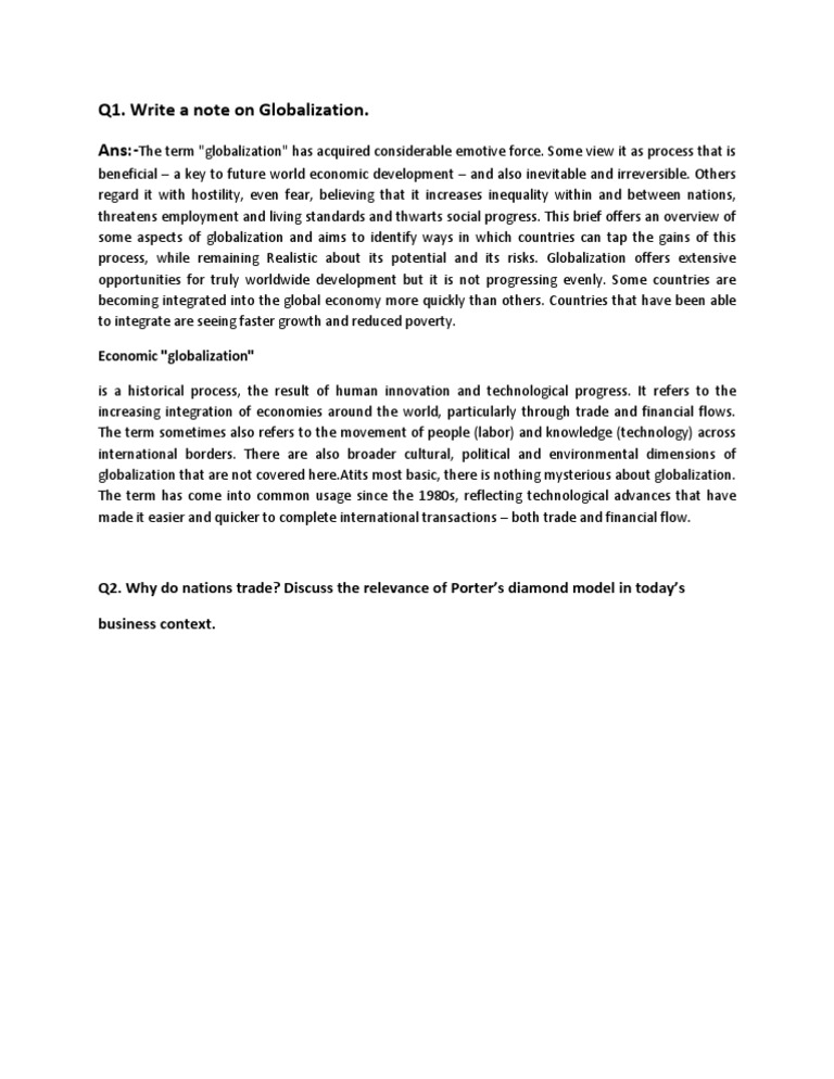 Understanding Globalization and Trade Dynamics | PDF