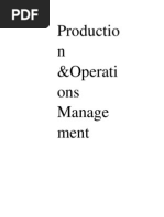 Productio N &operati Ons Manage Ment