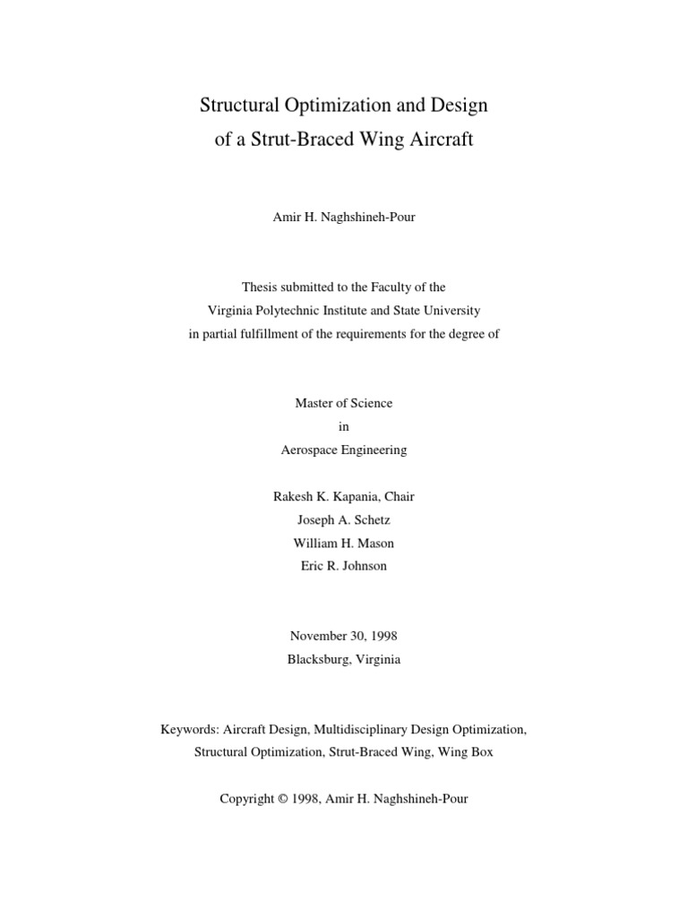 Structure Optimisation Wing Aircraft | PDF | Computational Fluid ...