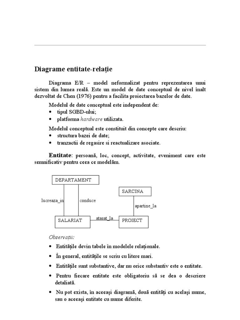 Diagrame Entitate Relatie | PDF