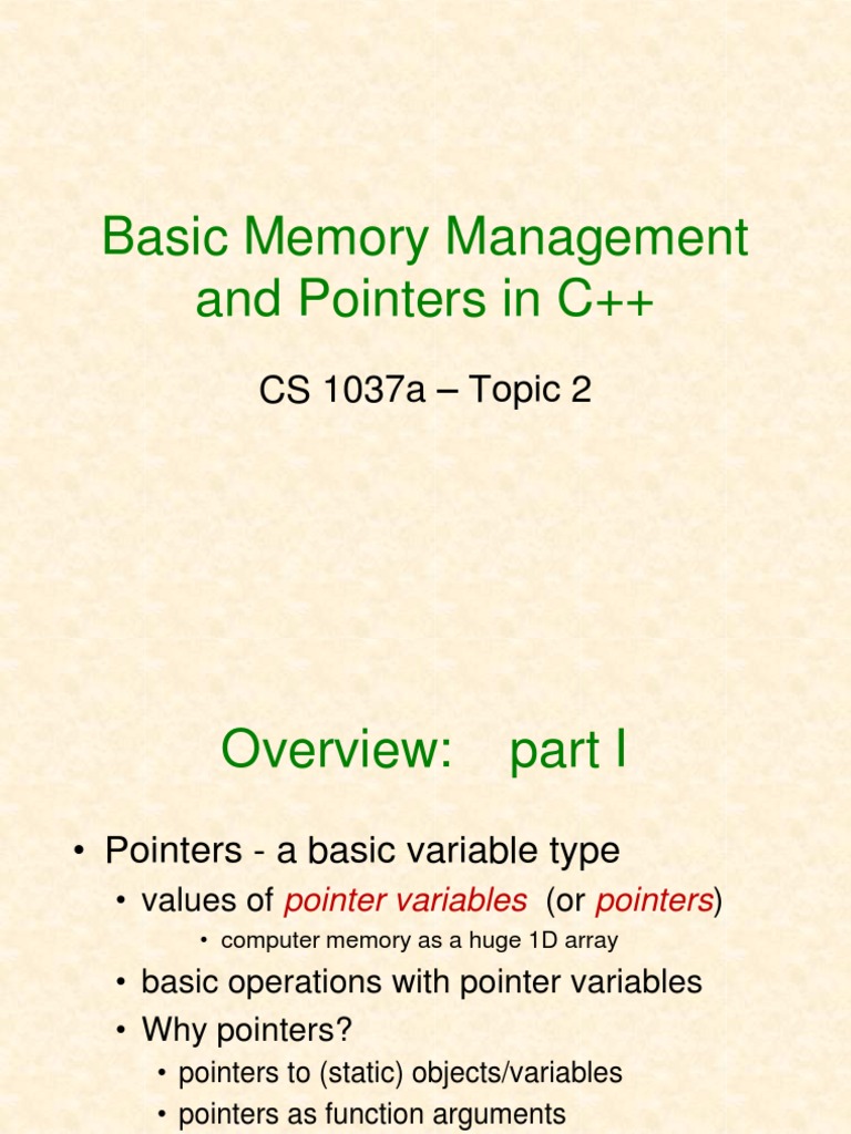 C++ Pointers & Memory Guide | PDF | Pointer (Computer Programming) | C ...