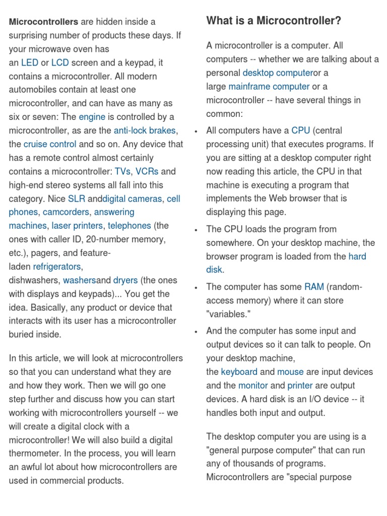 What Is A Microcontroller? Microcontrollers Are Hidden Inside A PDF