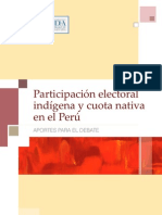 Indigenous Participation in Elections and The Native Quota in Peru Contributions To The Debate Spanish PDF