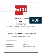 Electrical Training Report