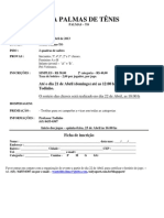 FICHA DE INSCRIÇÃO - COPA PALMAS DE TÊNIS