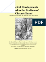 Historical Developments Related to the Problem of Chronic Ennui