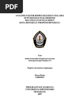 Download Analisis Faktor Risiko Kejadian Malaria Di Puskesmas Sukamerindu by Arrizal Numero Uno SN136036840 doc pdf