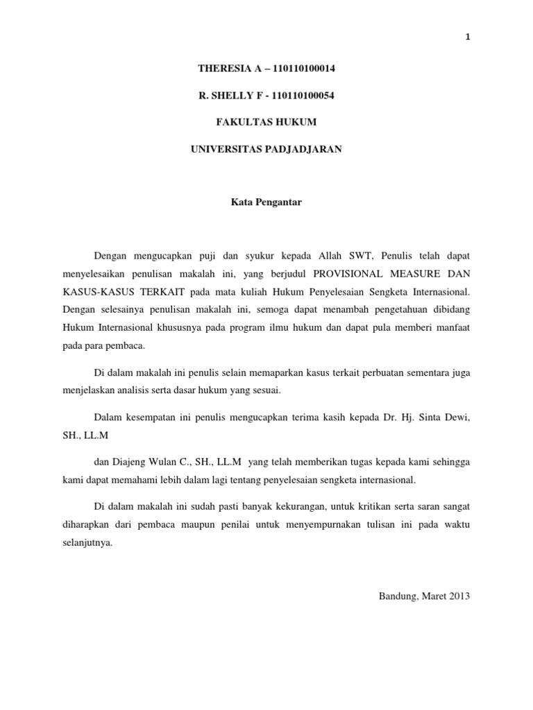 Provisional Measure dalam Hukum Internasional | PDF | Politik