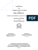 Download BHEL Haridwar Block 3 Turbine manufacturing training report by Udit Soni SN136045679 doc pdf