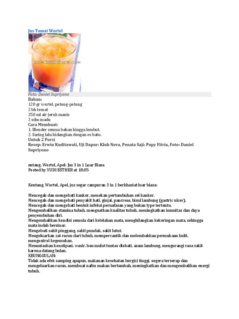 Jus Tomat Wortel