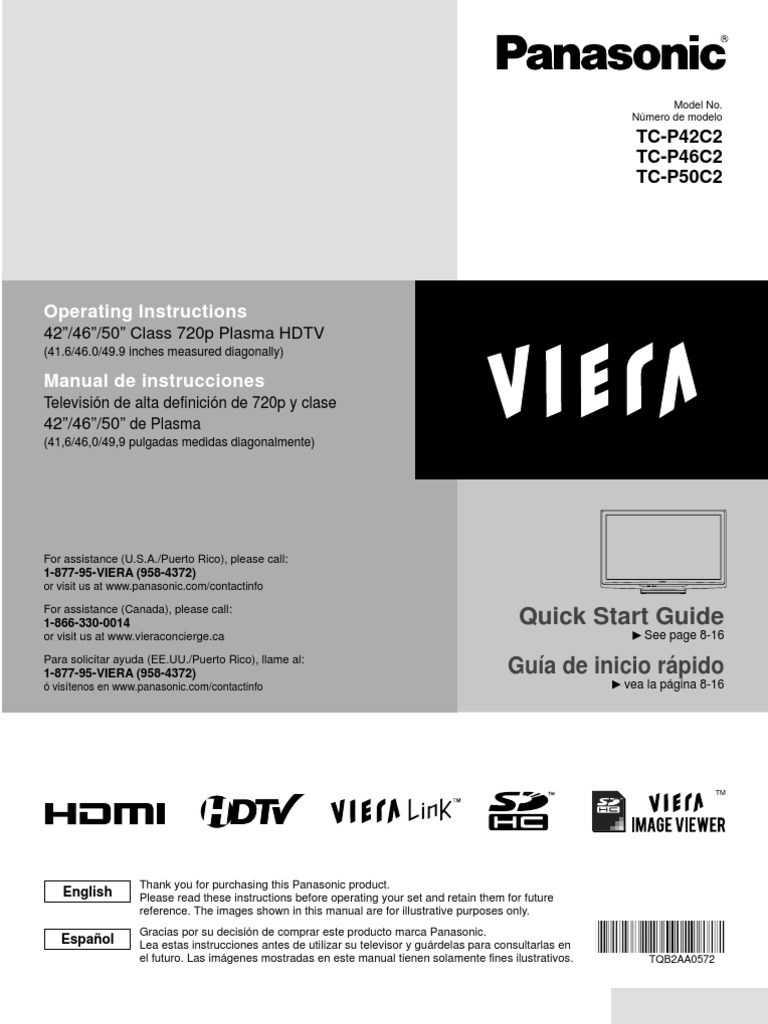 Panasonic TCP42C2 User Manual | Ac Power Plugs And Sockets | Cable  Television