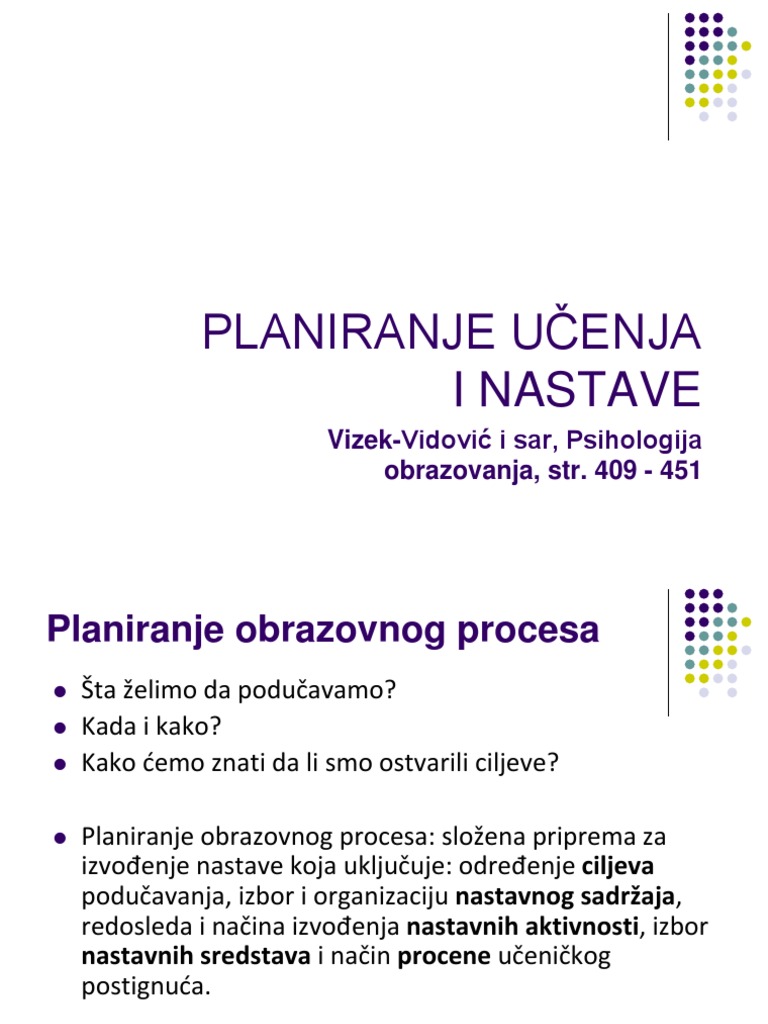 Planiranje Nastave | PDF
