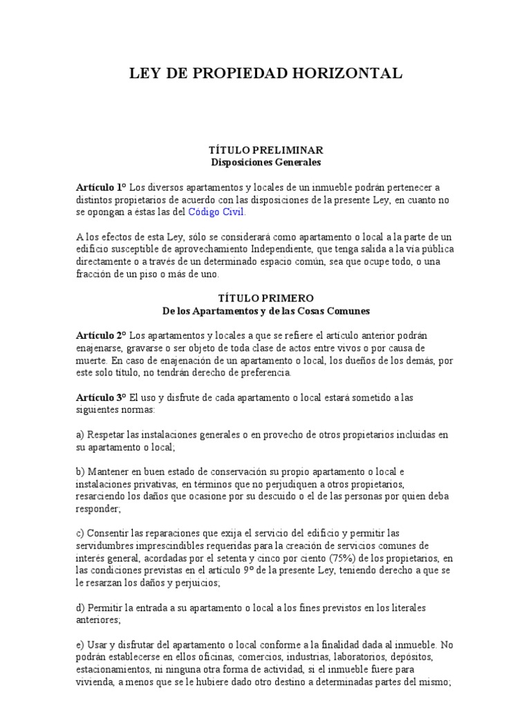 Ley De La Propiedad Horizontal – ZSJSE