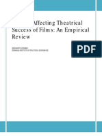Master's Thesis - Factors Affecting Theatrical Success of Films: An Empirical Review
