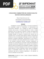O RACIOCÍNIO COMBINATÓRIO DE JOVENS E ADULTOS