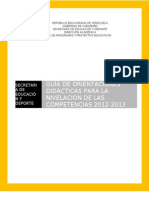 Guia de Orientaciones Para Nivelacion de Los Aprendizajes 2012-2013