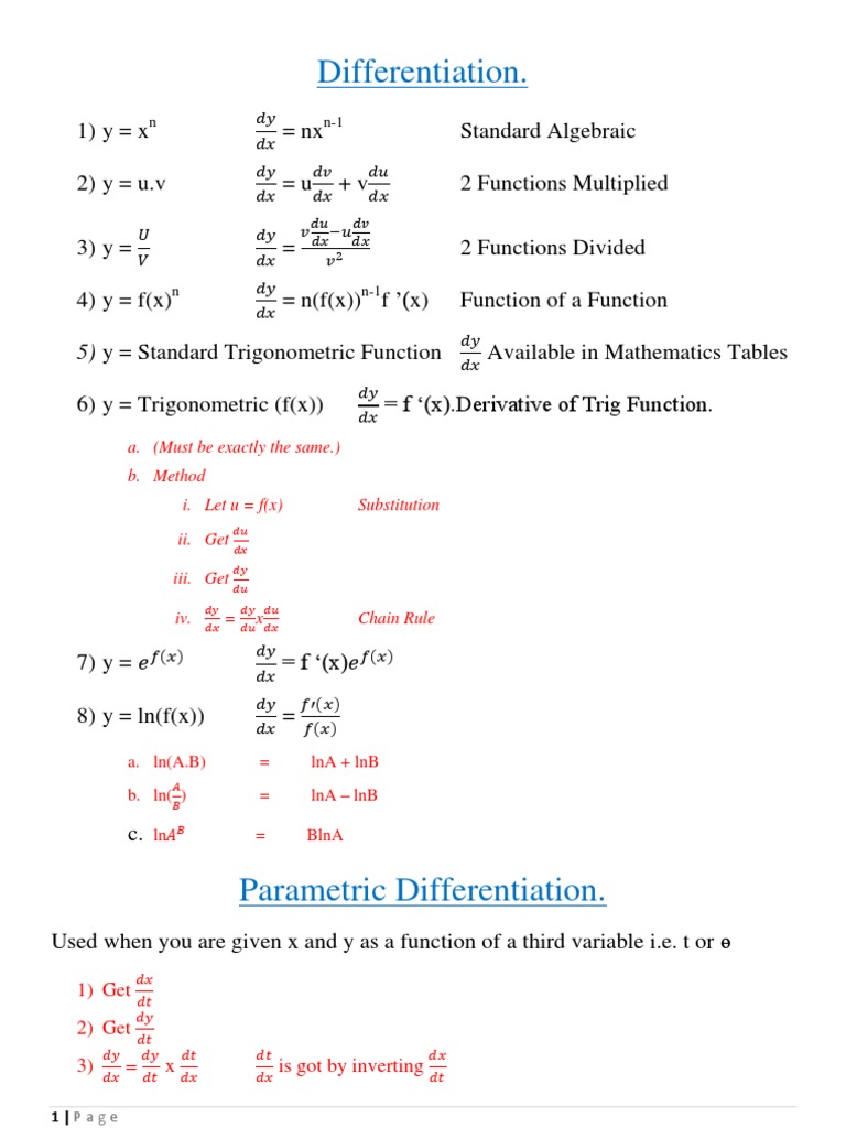 Differentiation | PDF