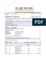 Academic Transcript