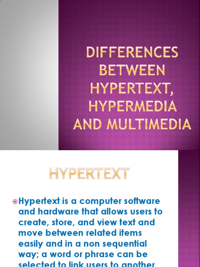 Hypertext vs Hypermedia Explained | PDF