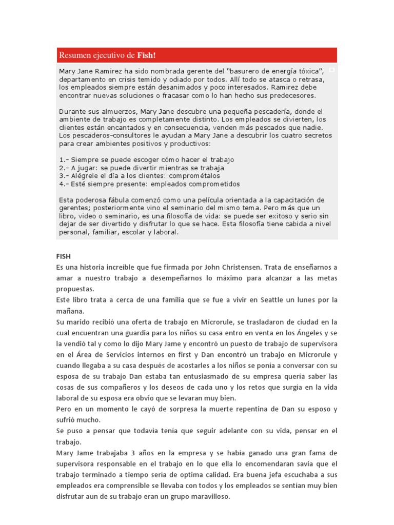 Resumen de Fish | PDF | Ocio