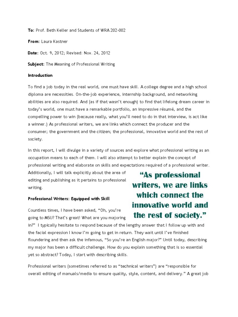 Understanding Professional Writing Skills | PDF | Editing | Proofreading