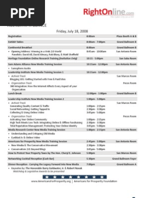 RightOnline 2008 Agenda