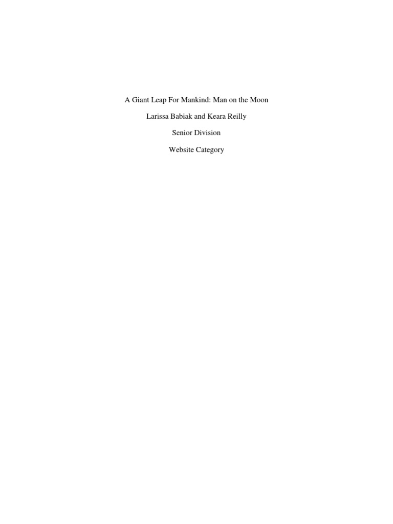 NHD Process Paper PDF Apollo 11 Apollo Program