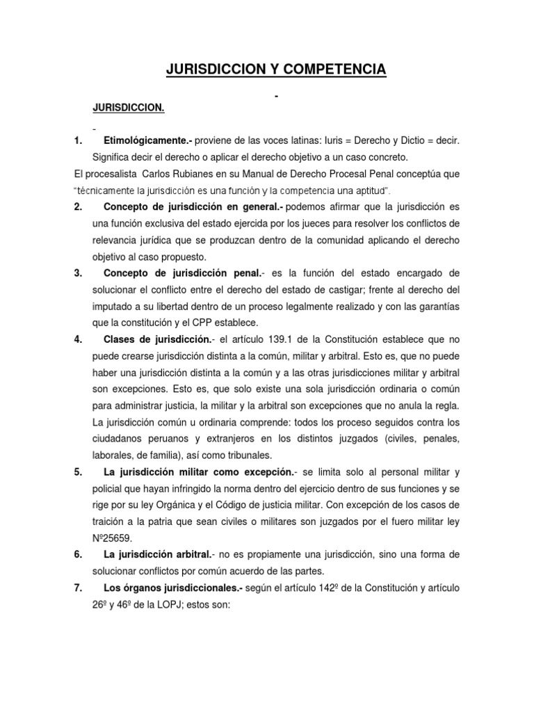 Jurisdiccion y Competencia | PDF