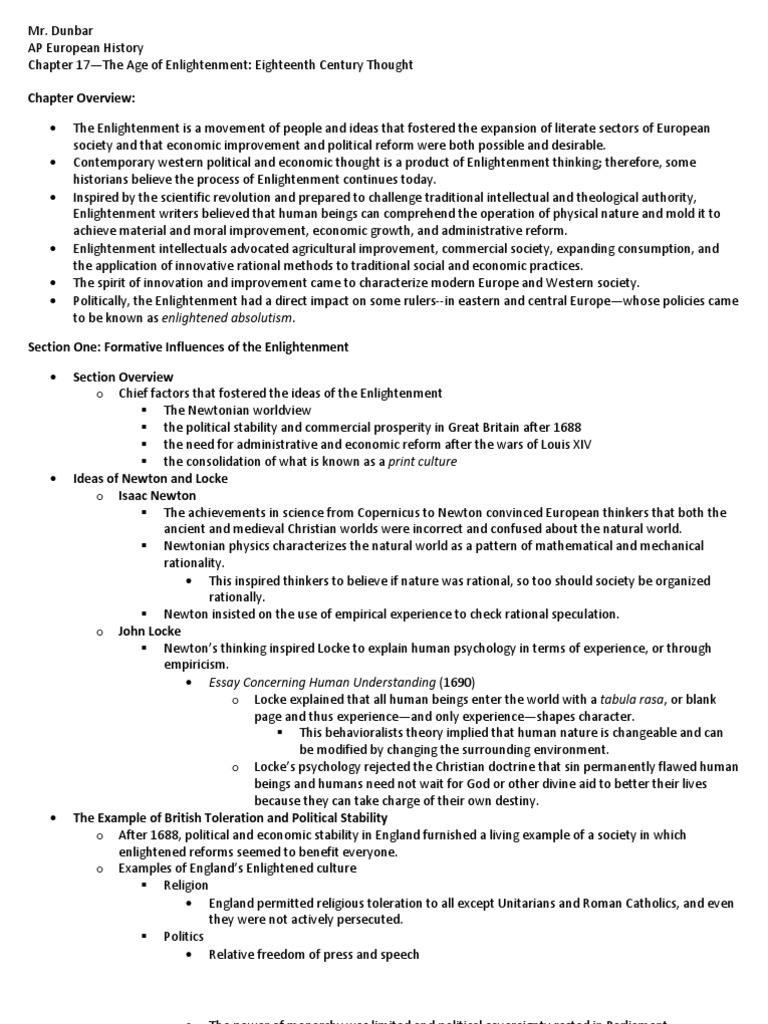 5 main ideas of the enlightenment picture