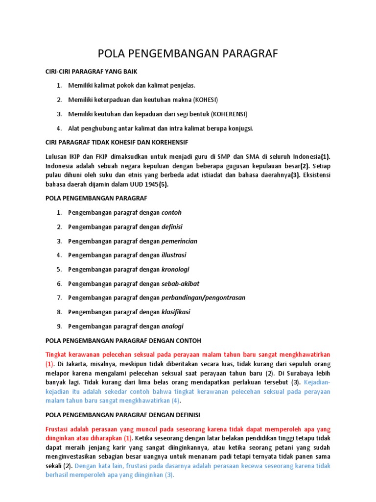 Pola Pengembangan Paragraf