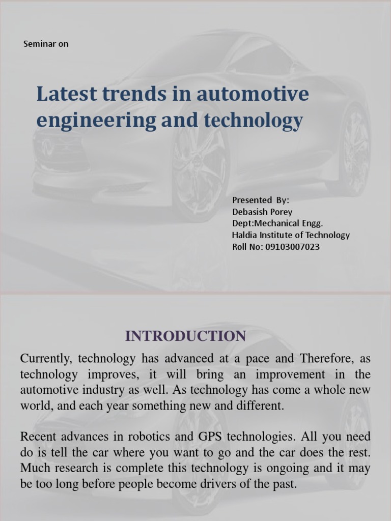 Automotive Engg. & Technology PDF Internal Combustion Engine Car