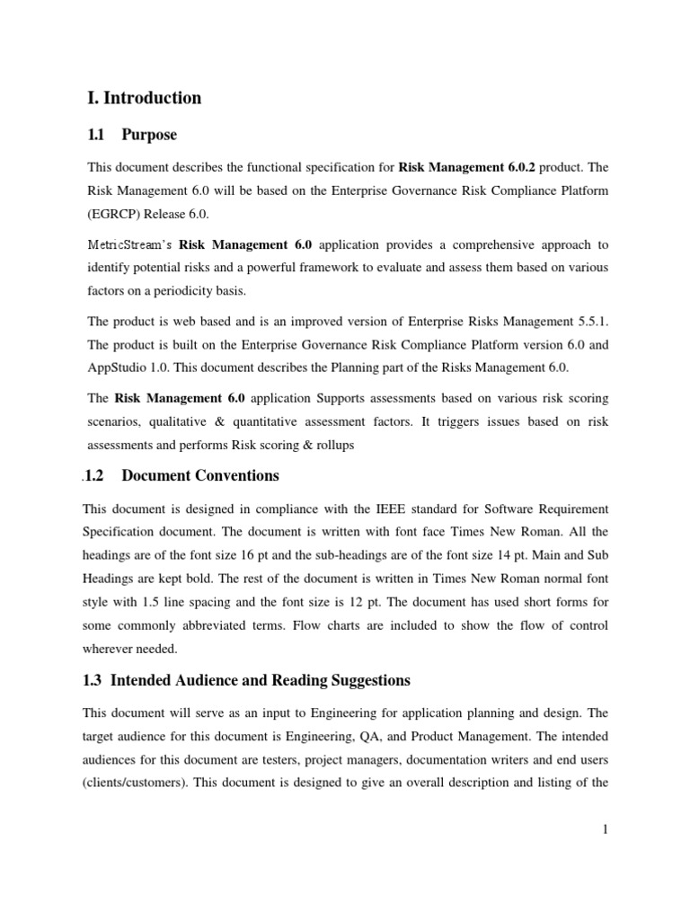 SRS - Body | PDF | Risk Assessment | Risk Management