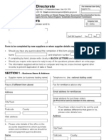 Supplier Set Up Form