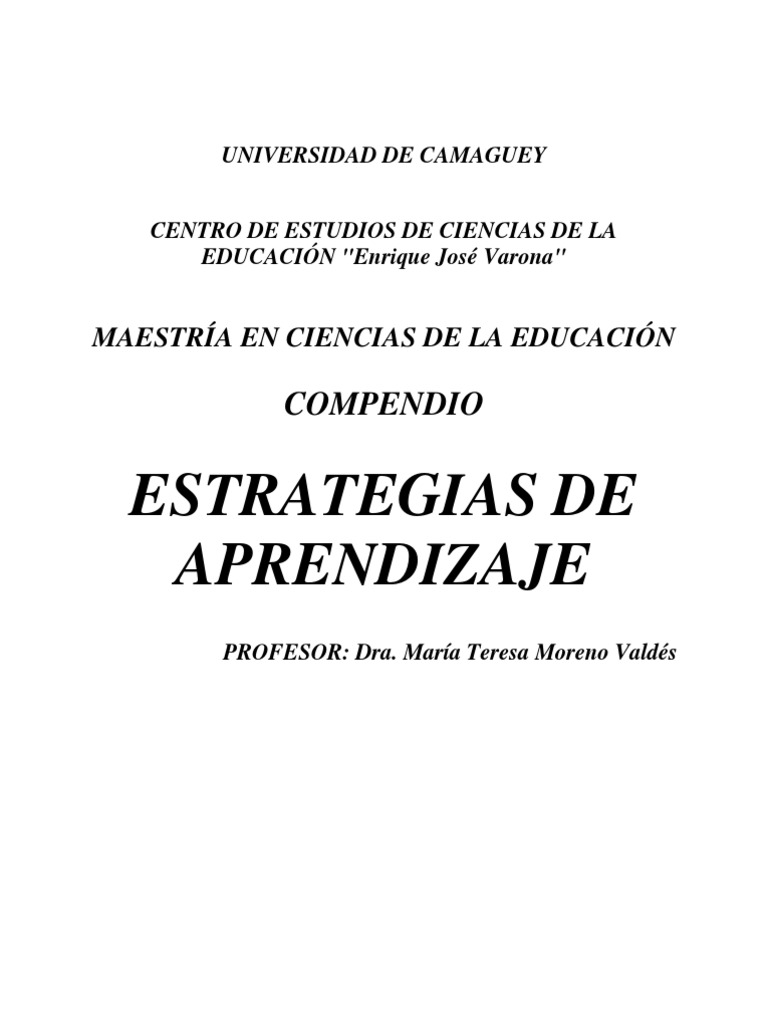 Estrategias de Aprendizaje | PDF | Maestros | Aprendizaje