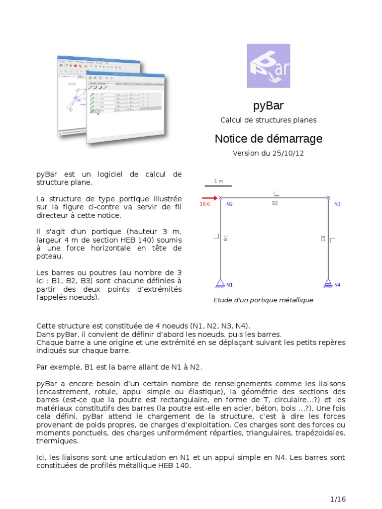 Pybar Calcul Structure | PDF | Élasticité (Physique) | Informatique et ...