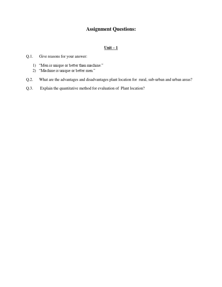 Assignment Questions:: Unit - 1 | PDF | Technology & Engineering