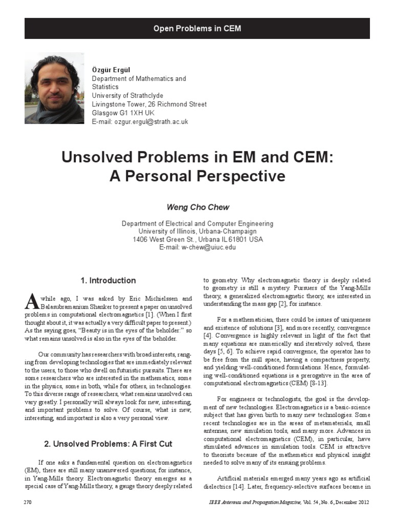 Unsolved Problems in Computational EM | PDF | Computational ...