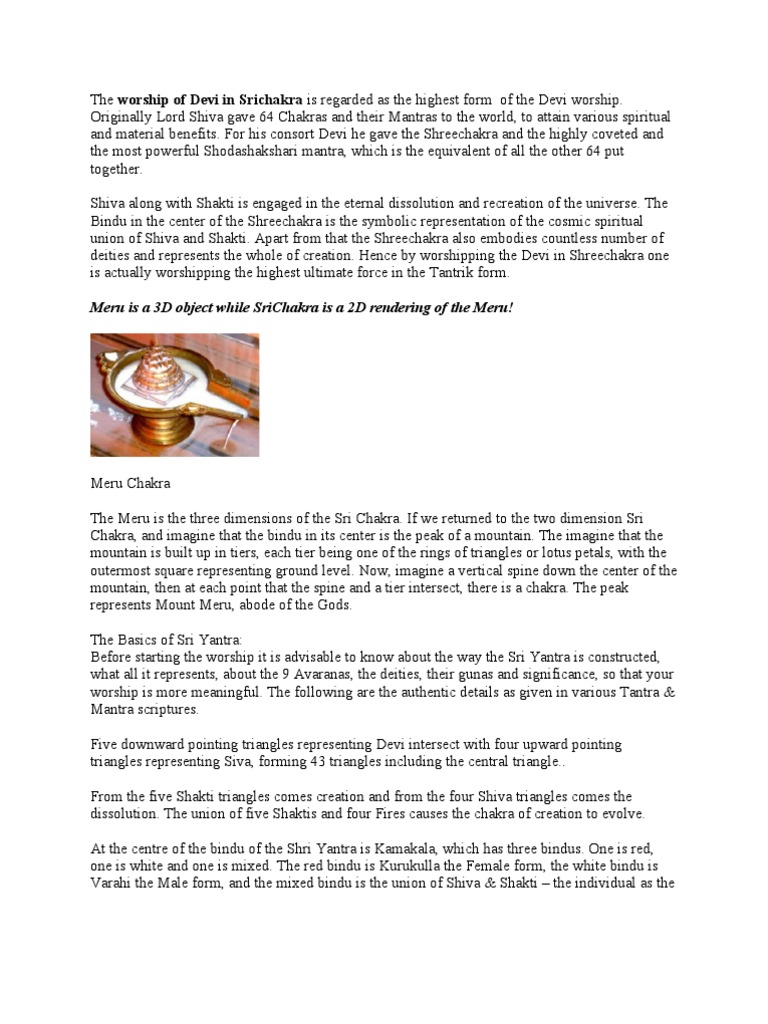 Sri Yantra Simple Ritual | PDF | Philosophy | Science & Mathematics