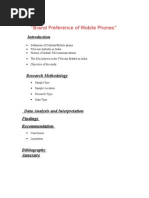 Download project report on Brand Preference of mobile phones marketingdoc by SoulOf Sudarshan SN136217121 doc pdf