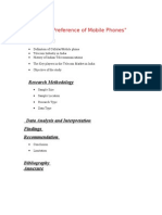 Project Report On Brand Preference of Mobile Phones Marketing