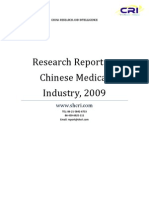 Research Report on Chinese Medical Industry, 2009