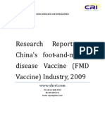 Research Report On China's Foot-And-Mouth Disease Vaccine (FMD Vaccine) Industry, 2009