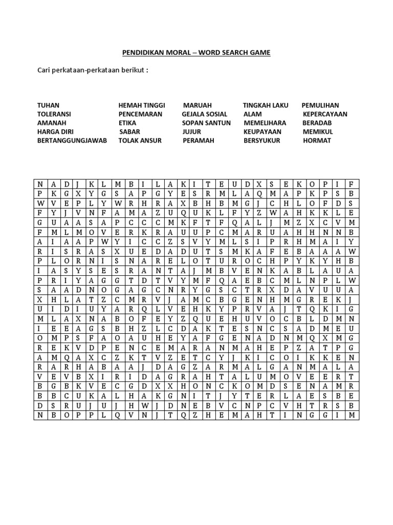 Permainan Subjek Pendidikan Moral Pdf
