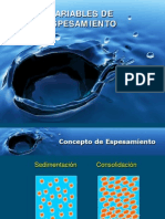 Variables de Espesamiento